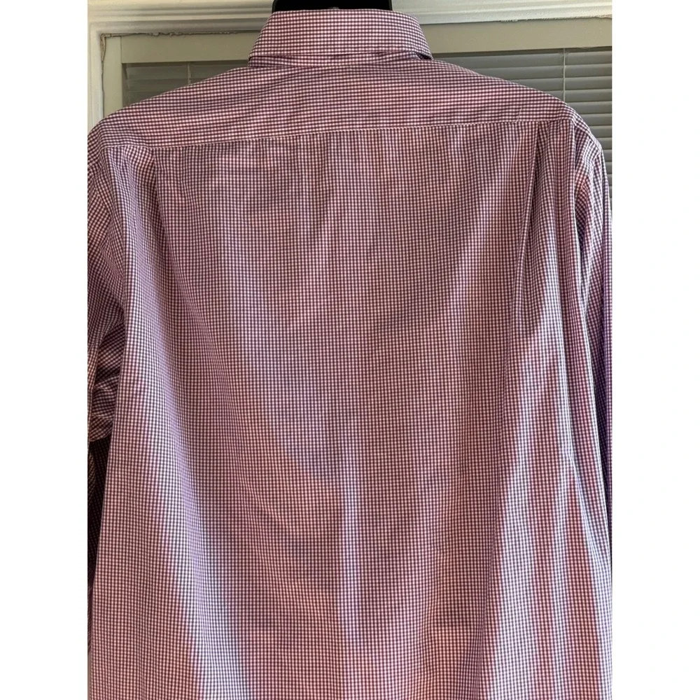 Polo Ralph Lauren Shirt Mens 17.5 34/35 Purple Gingham L/S pony on bottom